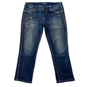 Silver Jeans Twisted Capri Distressed Denim Women’s Size W29
